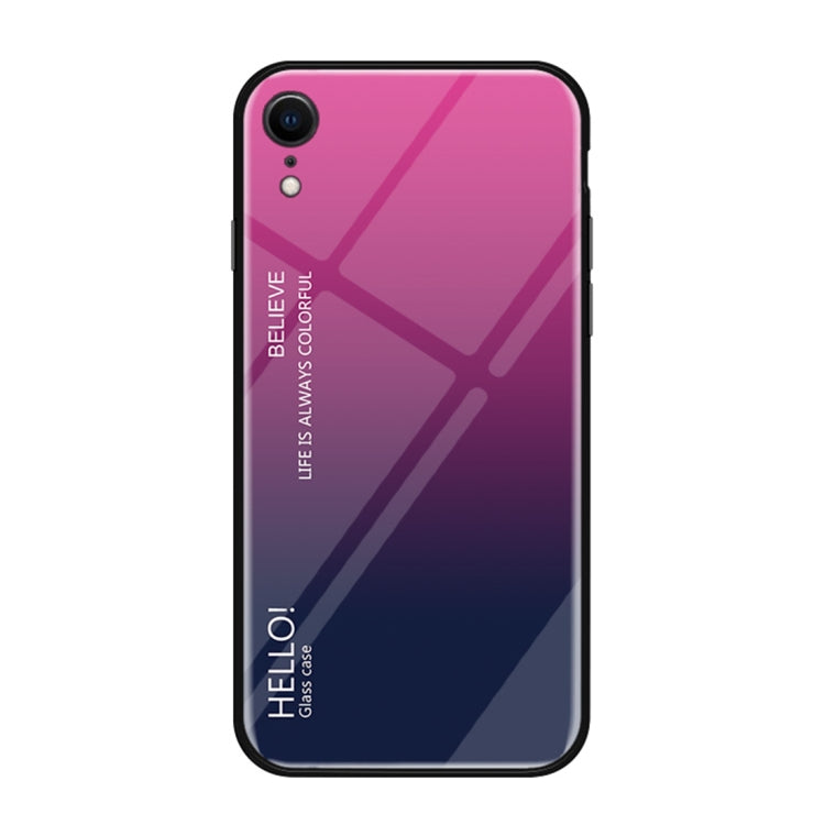 For iPhone XR Gradient Color Glass Case