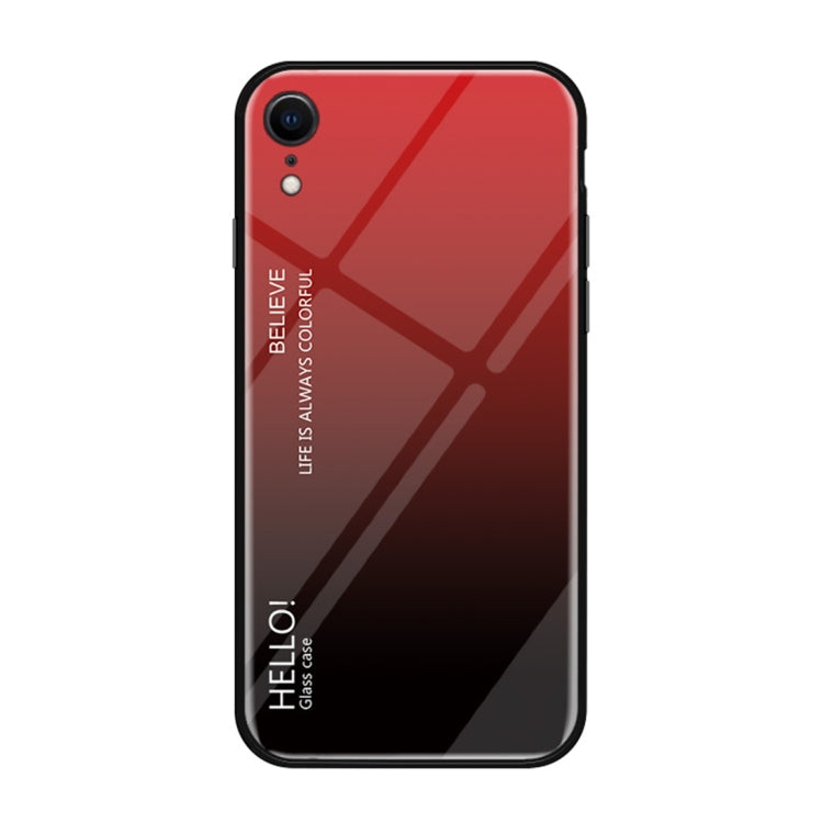 For iPhone XR Gradient Color Glass Case