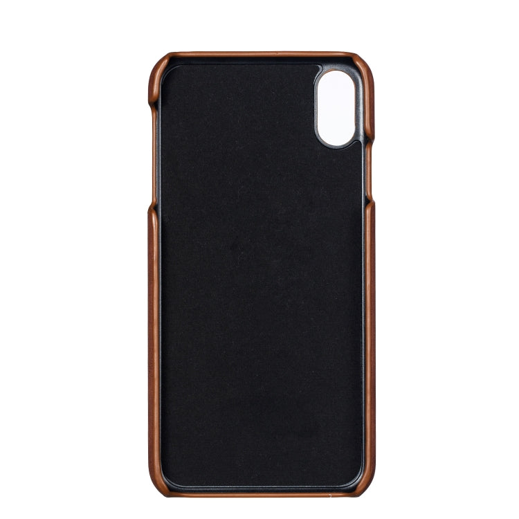 For iPhone XR Retro Business Style PC + PU Leather Case with Card Slots & Hanging Ring
