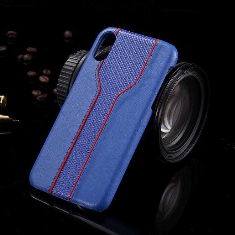 For iPhone XR Diamond Texture PC + PU Leather Case