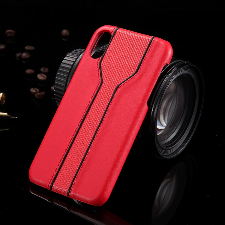 For iPhone XR Diamond Texture PC + PU Leather Case