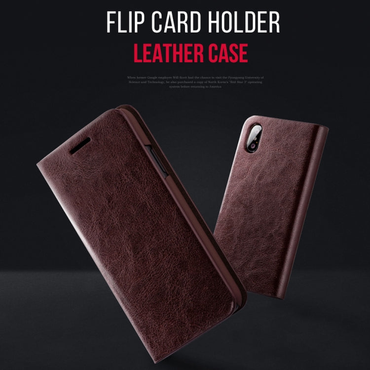 For iPhone XR MUSUBO S3 Crazy Horse Texture Horizontal Flip PU Leather Case with Card Slots & Wallet