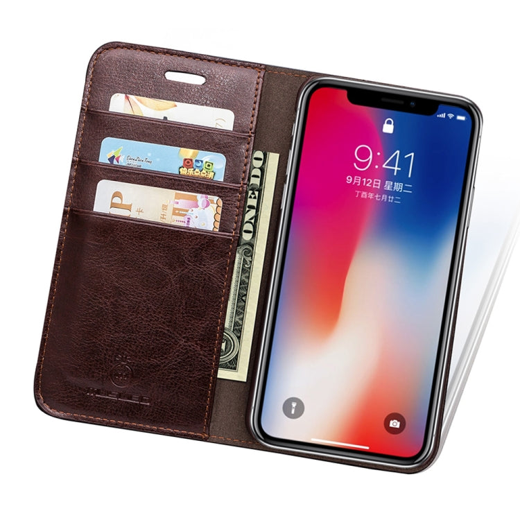 For iPhone XR MUSUBO H3 Crazy Horse Texture Horizontal Flip PU Leather Case with Holder & Card Slots & Wallet
