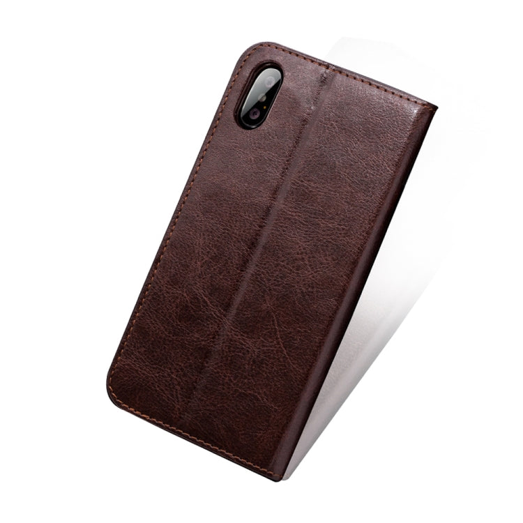 For iPhone XR MUSUBO H3 Crazy Horse Texture Horizontal Flip PU Leather Case with Holder & Card Slots & Wallet