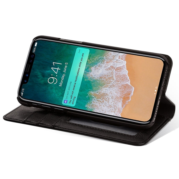 For iPhone XR MUSUBO C3 Crazy Horse Texture Horizontal Flip PU Leather Case with Holder & Movable Card Slots & Wallet