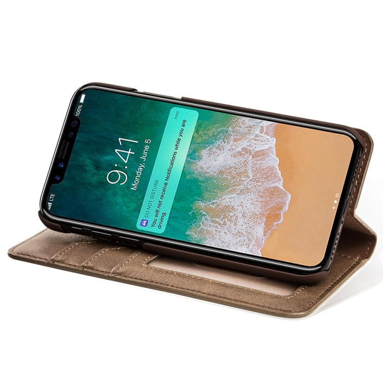 For iPhone XR MUSUBO C3 Crazy Horse Texture Horizontal Flip PU Leather Case with Holder & Movable Card Slots & Wallet