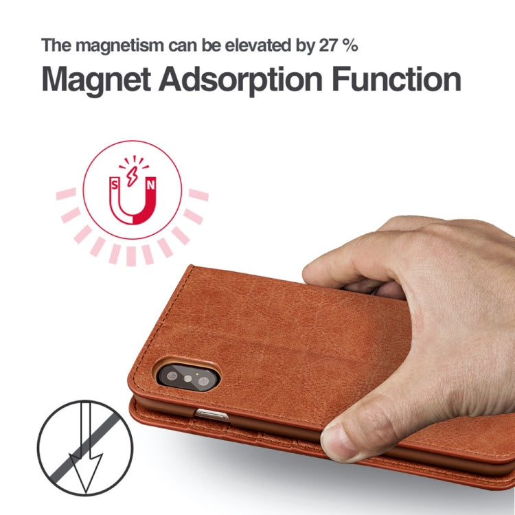 For iPhone XR MUSUBO C3 Crazy Horse Texture Horizontal Flip PU Leather Case with Holder & Movable Card Slots & Wallet