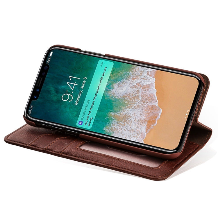 For iPhone XR MUSUBO C3 Crazy Horse Texture Horizontal Flip PU Leather Case with Holder & Movable Card Slots & Wallet