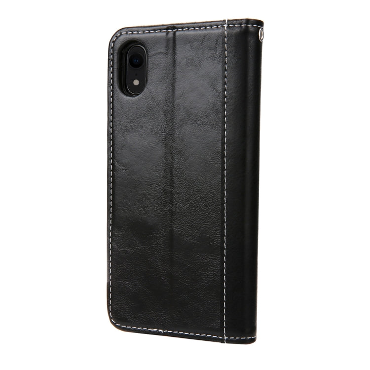 For iPhone XR Retro Book Design Horizontal Flip PU Leather Case with Holder & Card Slots