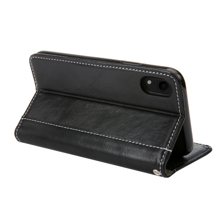 For iPhone XR Retro Book Design Horizontal Flip PU Leather Case with Holder & Card Slots