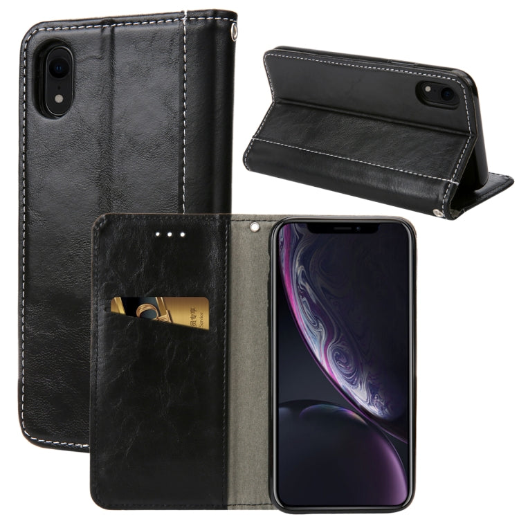 For iPhone XR Retro Book Design Horizontal Flip PU Leather Case with Holder & Card Slots