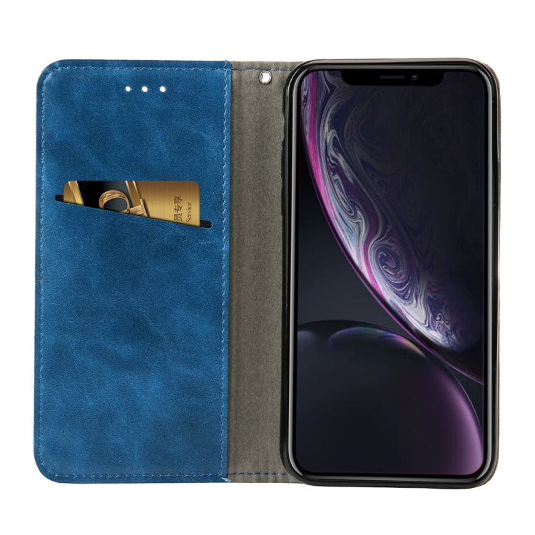 For iPhone XR Retro Book Design Horizontal Flip PU Leather Case with Holder & Card Slots