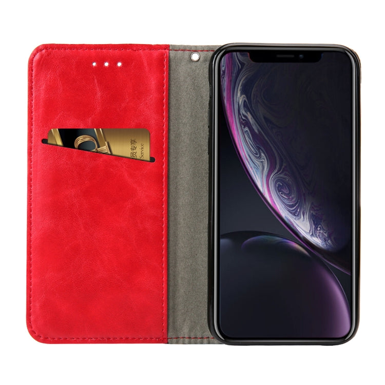 For iPhone XR Retro Book Design Horizontal Flip PU Leather Case with Holder & Card Slots