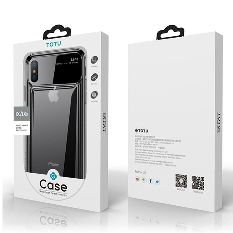 For iPhone XR TOTUDESIGN Magic Mirror Series Shockproof PC + Glass Protective Case
