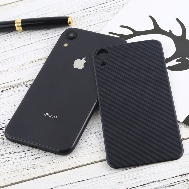 For iPhone XR Carbon Fiber Texture Back Protective Cover