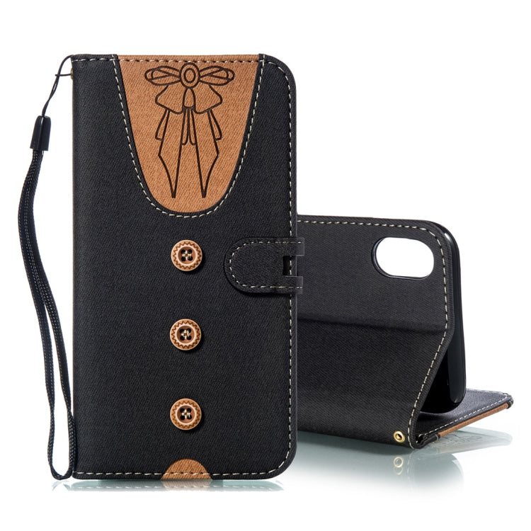 For iPhone XR Splicing Embossed Female Style Horizontal Flip Leather Case  with Holder & Card Slots & Wallet & Lanyard