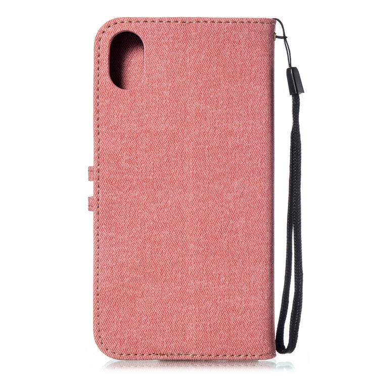 For iPhone XR Splicing Embossed Female Style Horizontal Flip Leather Case  with Holder & Card Slots & Wallet & Lanyard