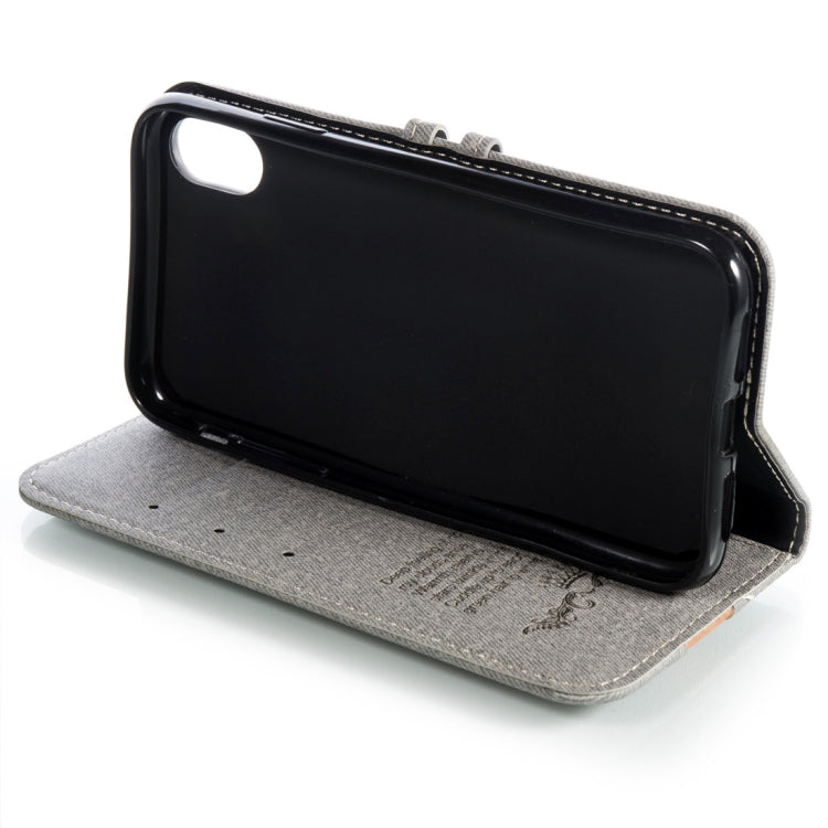 For iPhone XR Splicing Embossed Female Style Horizontal Flip Leather Case  with Holder & Card Slots & Wallet & Lanyard