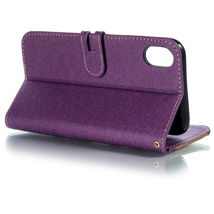 For iPhone XR Splicing Embossed Female Style Horizontal Flip Leather Case  with Holder & Card Slots & Wallet & Lanyard