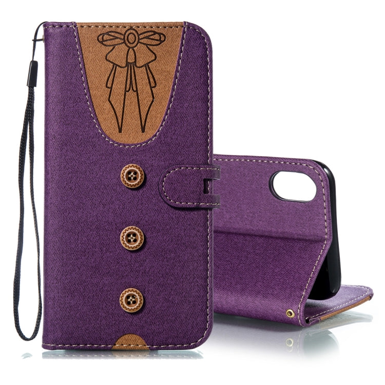 For iPhone XR Splicing Embossed Female Style Horizontal Flip Leather Case  with Holder & Card Slots & Wallet & Lanyard