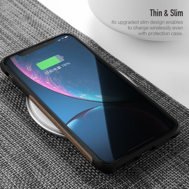 For iPhone XR ROCK Black Rose Wood Texture TPU Case