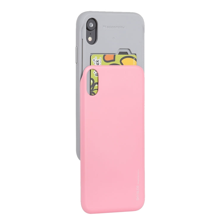For iPhone XR GOOSPERY TPU + PC Sky Slide Bumper Protective Case,  with Card Slots