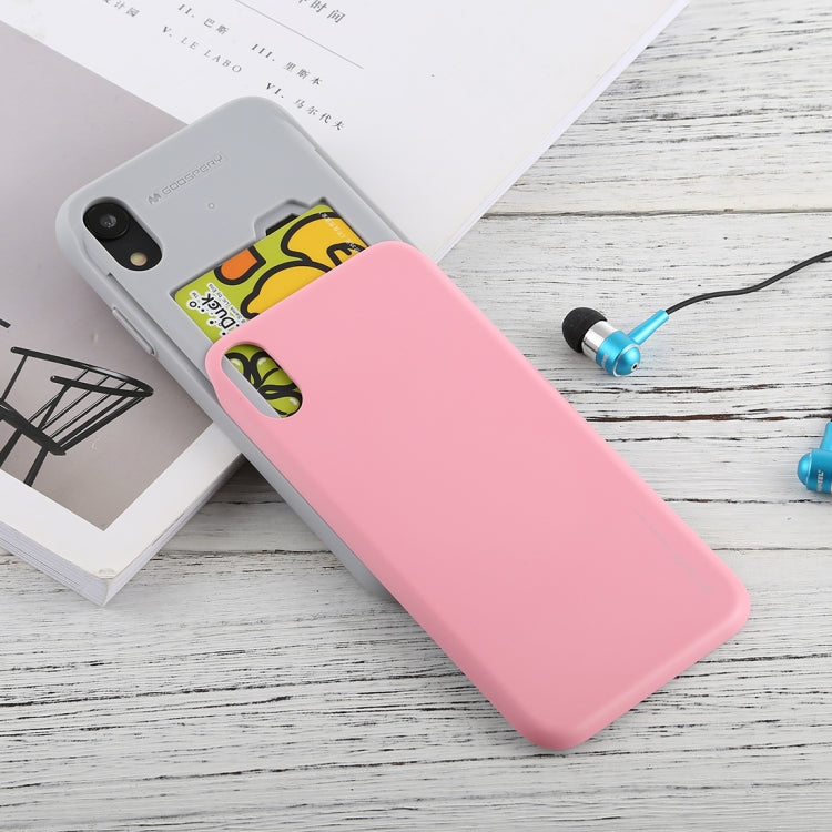 For iPhone XR GOOSPERY TPU + PC Sky Slide Bumper Protective Case,  with Card Slots