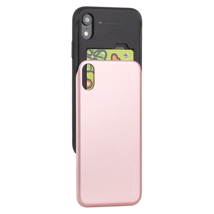 For iPhone XR GOOSPERY TPU + PC Sky Slide Bumper Protective Case,  with Card Slots