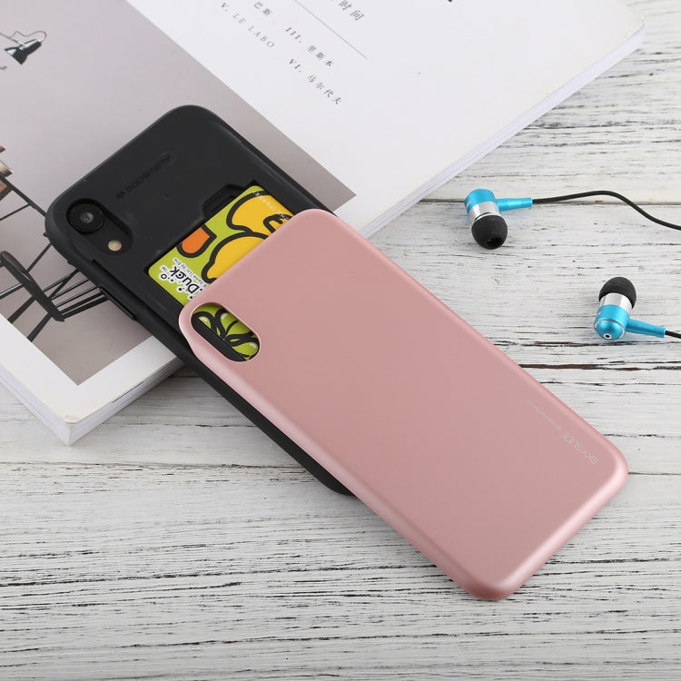 For iPhone XR GOOSPERY TPU + PC Sky Slide Bumper Protective Case,  with Card Slots