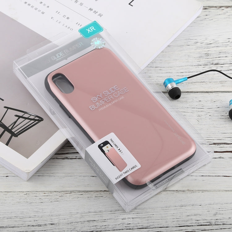 For iPhone XR GOOSPERY TPU + PC Sky Slide Bumper Protective Case,  with Card Slots