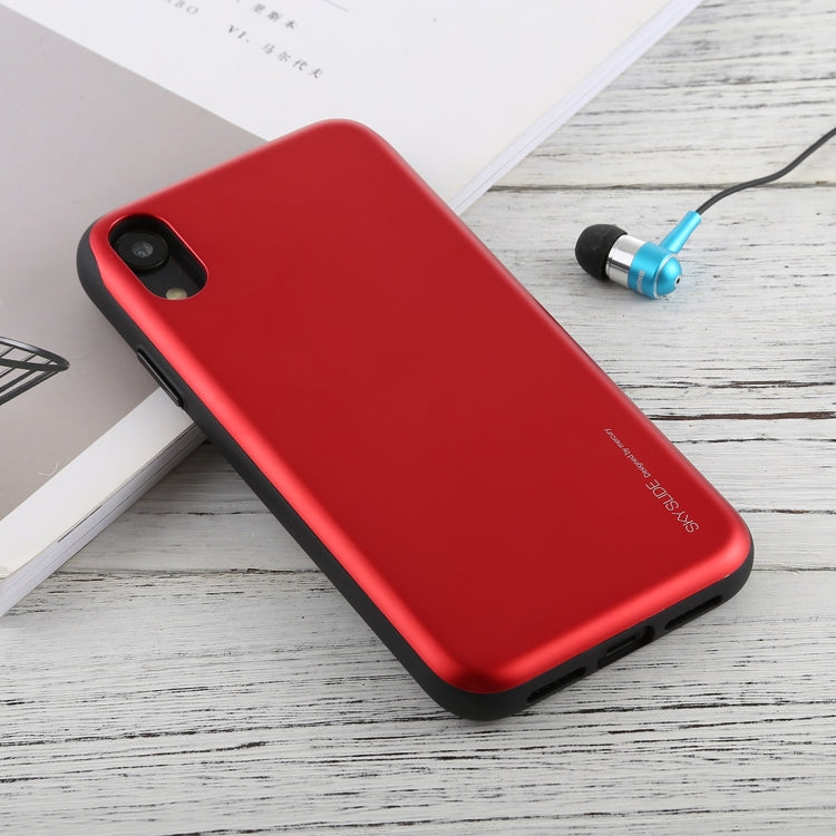 For iPhone XR GOOSPERY TPU + PC Sky Slide Bumper Protective Case,  with Card Slots