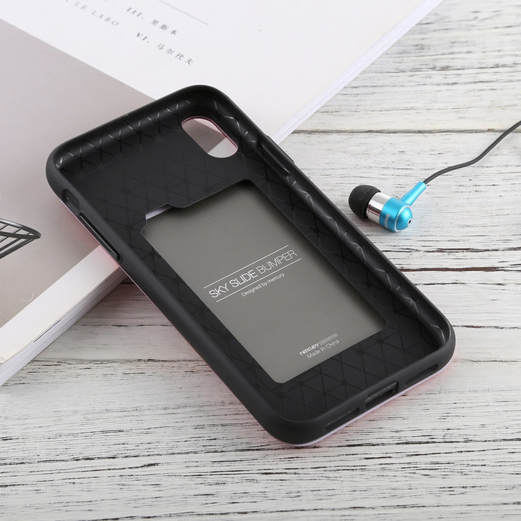For iPhone XR GOOSPERY TPU + PC Sky Slide Bumper Protective Case,  with Card Slots