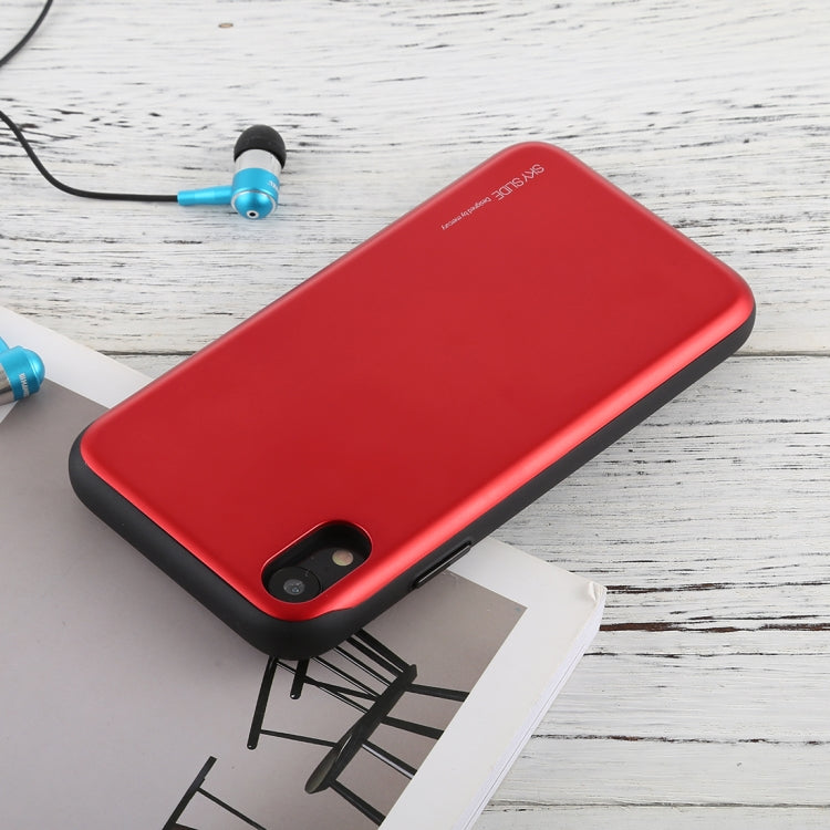 For iPhone XR GOOSPERY TPU + PC Sky Slide Bumper Protective Case,  with Card Slots