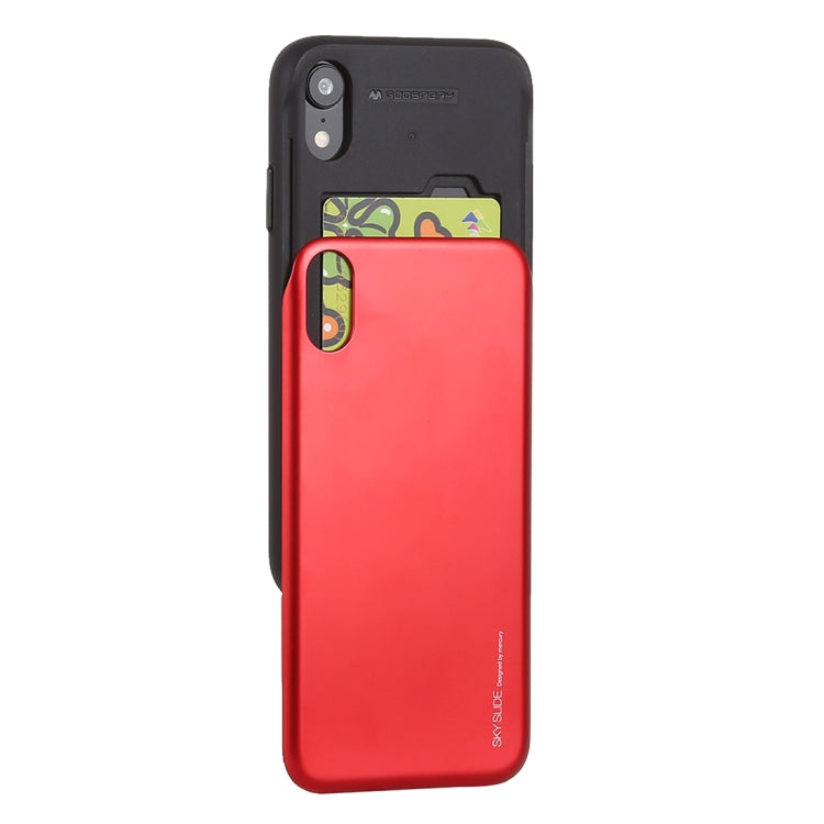 For iPhone XR GOOSPERY TPU + PC Sky Slide Bumper Protective Case,  with Card Slots