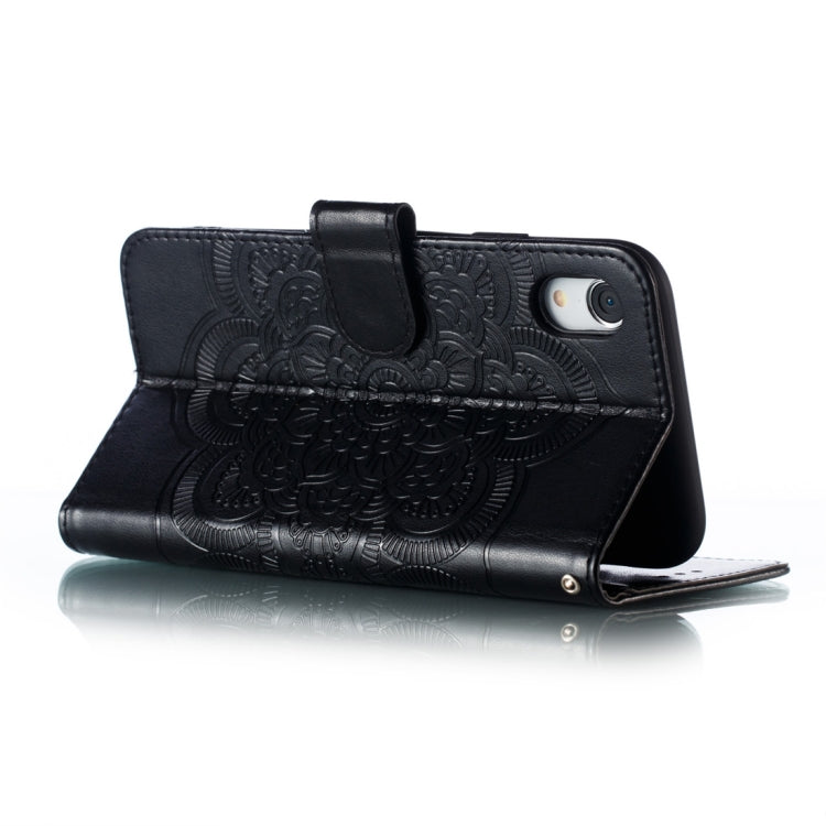 For iPhone XR Mandala Embossing Pattern Horizontal Flip Leather Case with Holder & Card Slots & Wallet & Photo Frame