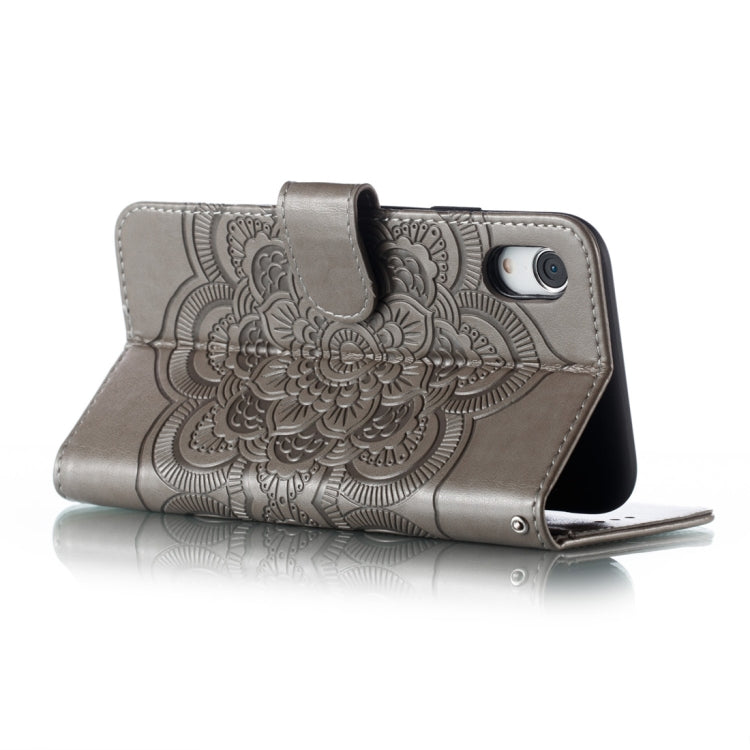 For iPhone XR Mandala Embossing Pattern Horizontal Flip Leather Case with Holder & Card Slots & Wallet & Photo Frame