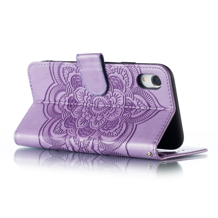 For iPhone XR Mandala Embossing Pattern Horizontal Flip Leather Case with Holder & Card Slots & Wallet & Photo Frame