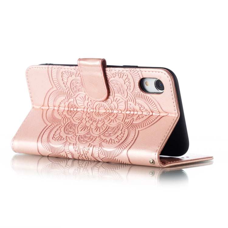 For iPhone XR Mandala Embossing Pattern Horizontal Flip Leather Case with Holder & Card Slots & Wallet & Photo Frame
