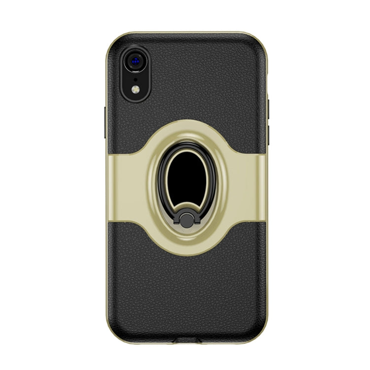 For iPhone XR Shockproof Full Coverage Case with Magnetic Rotatable Ring Holder