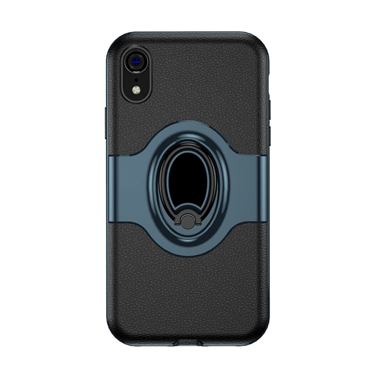 For iPhone XR Shockproof Full Coverage Case with Magnetic Rotatable Ring Holder