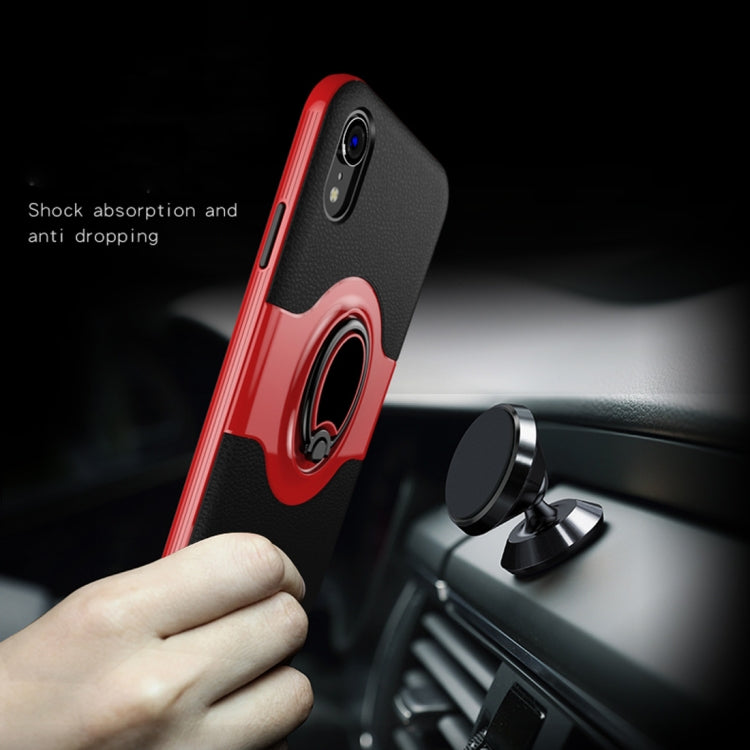For iPhone XR Shockproof Full Coverage Case with Magnetic Rotatable Ring Holder
