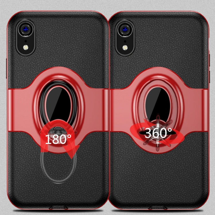 For iPhone XR Shockproof Full Coverage Case with Magnetic Rotatable Ring Holder