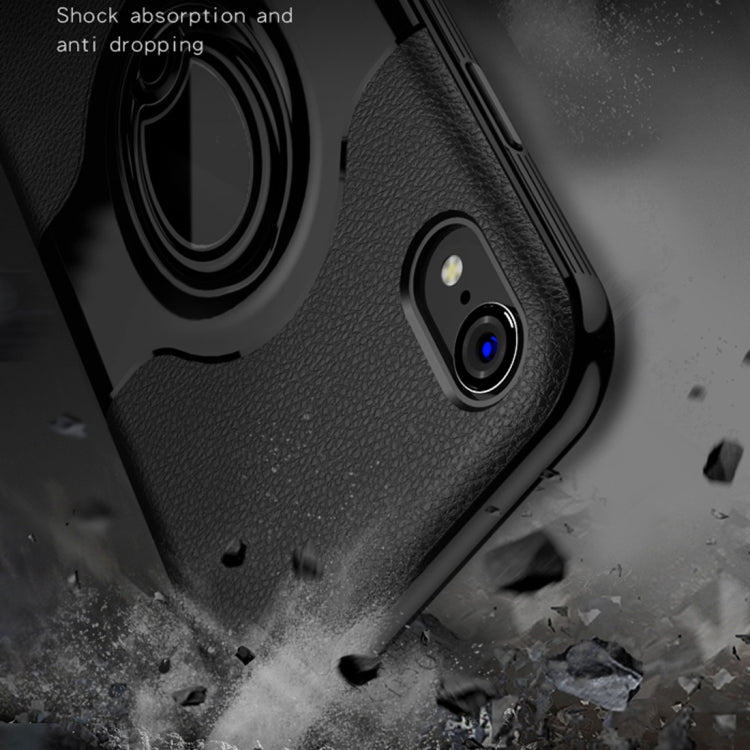 For iPhone XR Shockproof Full Coverage Case with Magnetic Rotatable Ring Holder