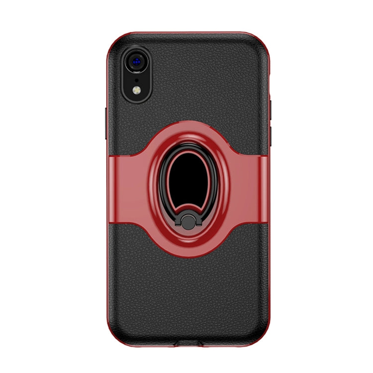 For iPhone XR Shockproof Full Coverage Case with Magnetic Rotatable Ring Holder