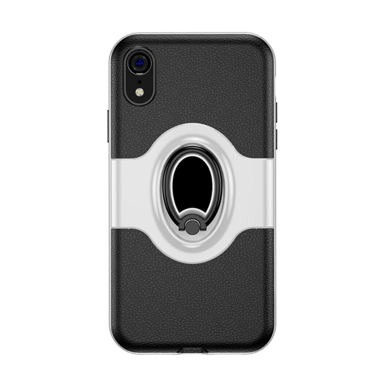 For iPhone XR Shockproof Full Coverage Case with Magnetic Rotatable Ring Holder