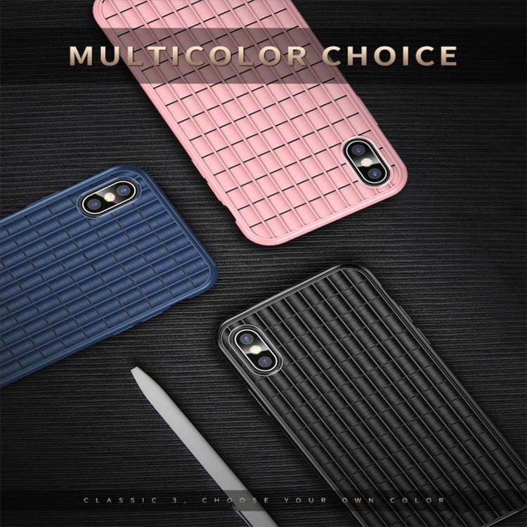 For iPhone XR iPAKY Rubble Drawing Soft TPU Case(Dark Blue)