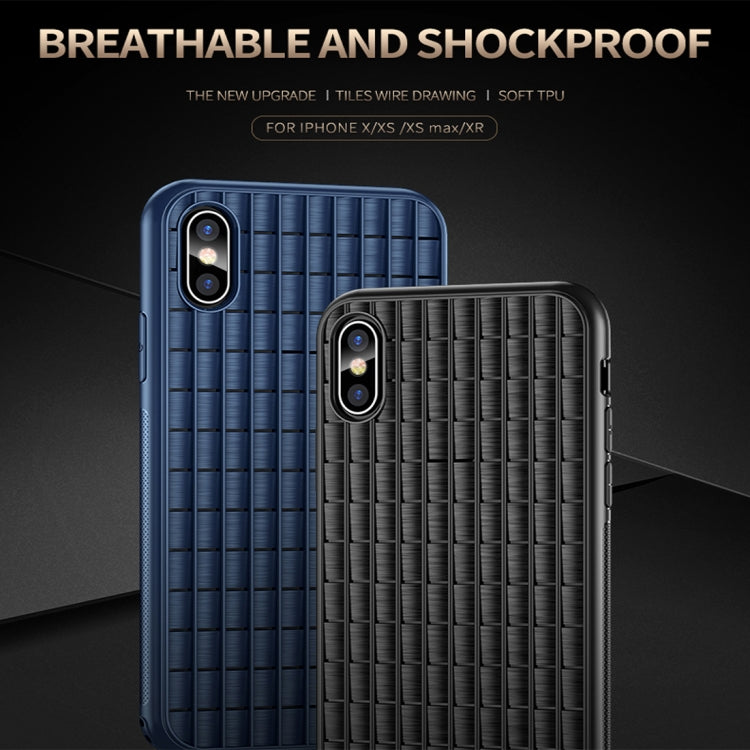For iPhone XR iPAKY Rubble Drawing Soft TPU Case(Dark Blue)