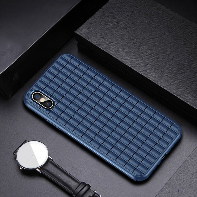 For iPhone XR iPAKY Rubble Drawing Soft TPU Case(Dark Blue)