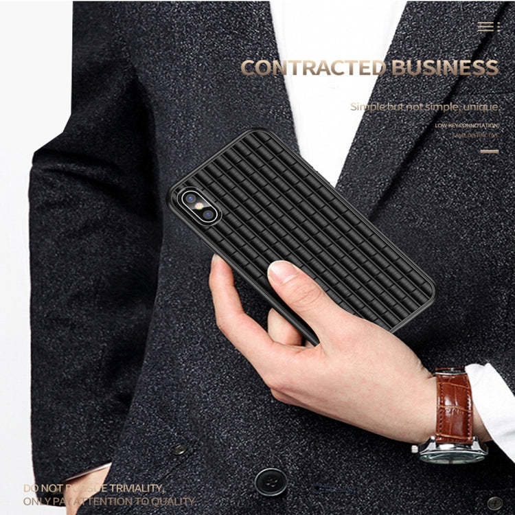 For iPhone XR iPAKY Rubble Drawing Soft TPU Case(Dark Blue)
