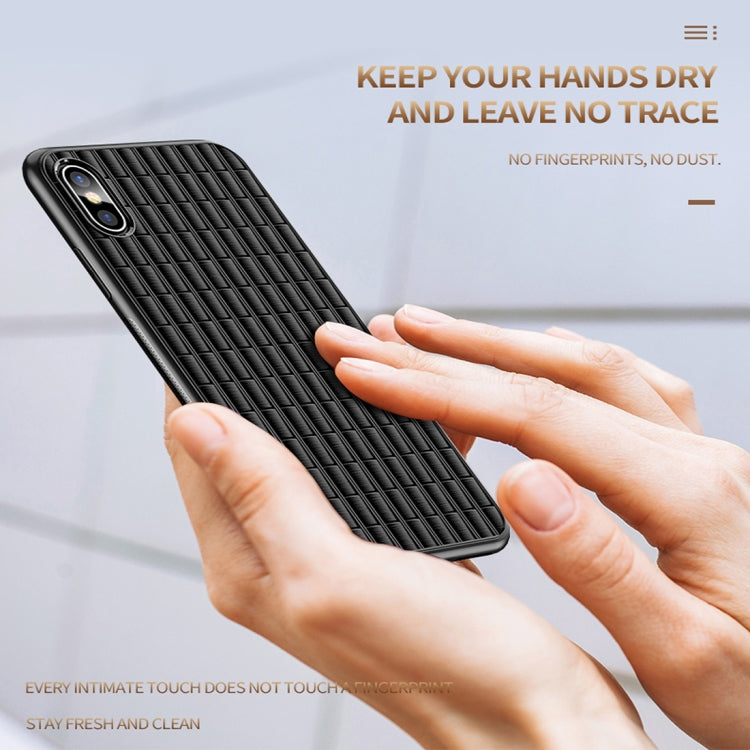 For iPhone XR iPAKY Rubble Drawing Soft TPU Case(Dark Blue)
